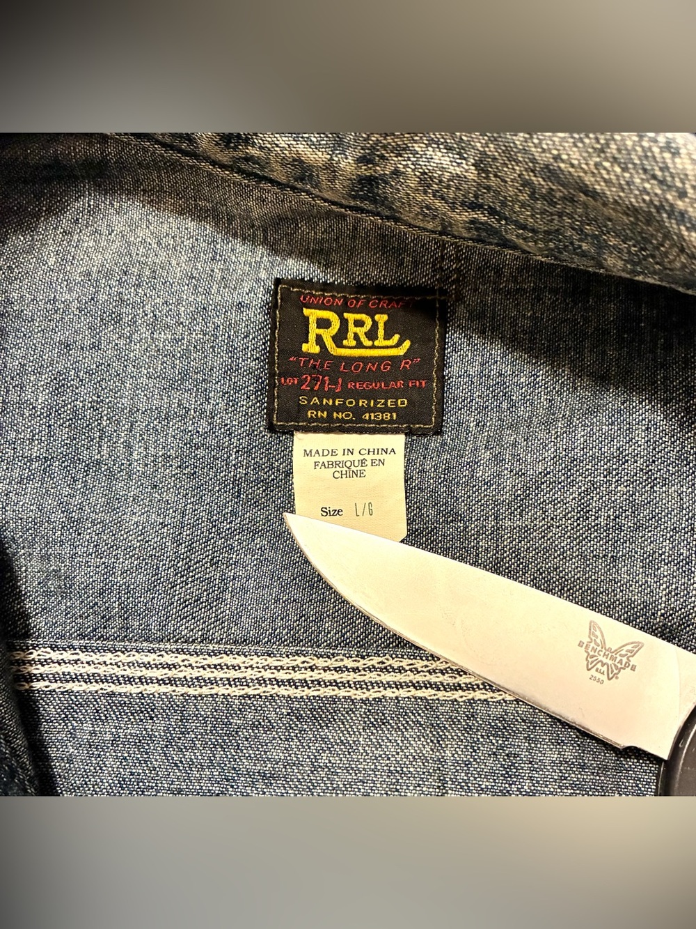 DOUBLE RL RALPH LAUREN RRL DENIM JACKET- MEN’S SIZE LARGE - Picture 8 of 11